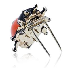  Cartier Cartier 18K White Gold Ladybug 1930s Art Deco Brooch - 4473367