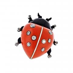  Cartier Cartier 18K White Gold Ladybug 1930s Art Deco Brooch - 4475265