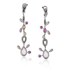  Cartier Cartier 18K White Gold Meli Melo Diamond Drop And Colorstone Earrings - 4423544