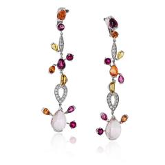  Cartier Cartier 18K White Gold Meli Melo Diamond Drop And Colorstone Earrings - 4426322