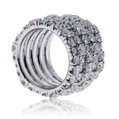 Cartier Cartier 18K White Gold Multirow Lignes Essentielles Ring - 4383122