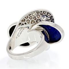  Cartier Cartier 18K White Gold Onyx Lapis And Diamond Ring - 3870353