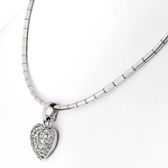  Cartier Cartier 18K White Gold Pave Diamond Heart Necklace - 4002862