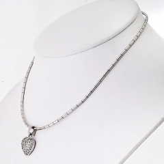  Cartier Cartier 18K White Gold Pave Diamond Heart Necklace - 4002865