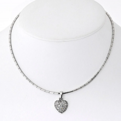  Cartier Cartier 18K White Gold Pave Diamond Heart Necklace - 4002871