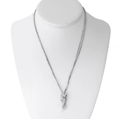  Cartier Cartier 18K White Gold Pave Panthere on a Triple Chain Pendant Necklace - 3982212