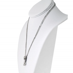  Cartier Cartier 18K White Gold Pave Panthere on a Triple Chain Pendant Necklace - 3982213