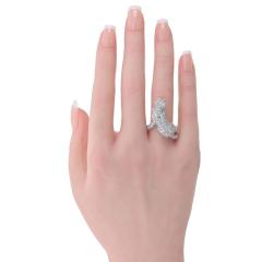  Cartier Cartier 18K White Gold Walking Diamond Panthere Ring - 4814264