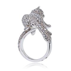  Cartier Cartier 18K White Gold Walking Diamond Panthere Ring - 4814269