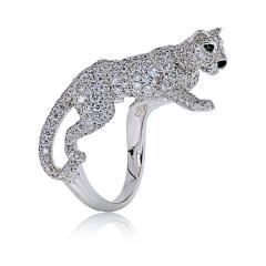  Cartier Cartier 18K White Gold Walking Diamond Panthere Ring - 4817810