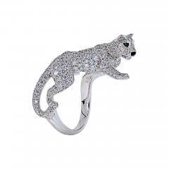  Cartier Cartier 18K White Gold Walking Diamond Panthere Ring - 4817845