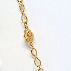  Cartier Cartier 18K Yellow Gold 1970s Wire Twist Disk Chain Necklace - 3747418