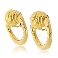  Cartier Cartier 18K Yellow Gold Aldo Cipullo Vintage 1971 Doorknocker Earrings - 4511191