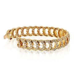  Cartier Cartier 18K Yellow Gold C De Cartier Full Diamond Ladies Bracelet - 4349301