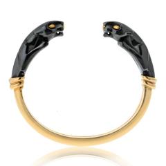  Cartier Cartier 18K Yellow Gold Double Head Hematite Cuff Bracelet - 4423549