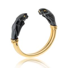  Cartier Cartier 18K Yellow Gold Double Head Hematite Cuff Bracelet - 4423551
