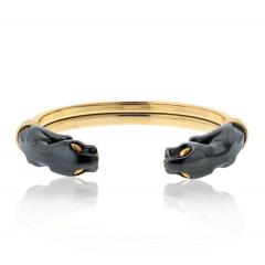  Cartier Cartier 18K Yellow Gold Double Head Hematite Cuff Bracelet - 4426324