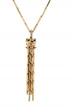  Cartier Cartier 18K Yellow Gold Long Tassel Spotted Panthere Pendant Necklace - 1979218