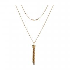  Cartier Cartier 18K Yellow Gold Long Tassel Spotted Panthere Pendant Necklace - 1982012