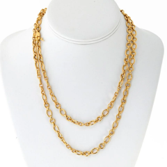  Cartier Cartier 18K Yellow Gold Oval And Round Chain 36 Inches Necklace - 3992085