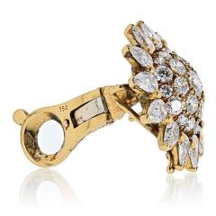  Cartier Cartier 18K Yellow Gold Starburst Cluster Vintage Retro Diamond Earrings - 4511180