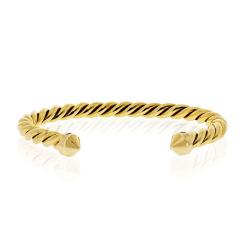  Cartier Cartier 18K Yellow Gold Twisted Cuff Size 16 Bangle Bracelet - 4324622