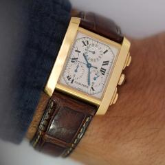  Cartier Cartier 18k Gold Tank Francaise Chronograph XL Watch - 3861952