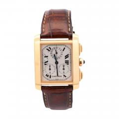  Cartier Cartier 18k Gold Tank Francaise Chronograph XL Watch - 3864371