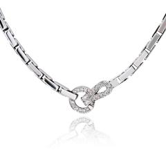  Cartier Cartier Agrafe 18K White Gold Link With Diamond Lock Necklace - 4473391