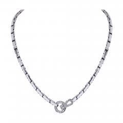  Cartier Cartier Agrafe 18K White Gold Link With Diamond Lock Necklace - 4475270