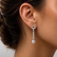  Cartier Cartier Agrafe Diamond Pearl Drop Earrings - 4707064