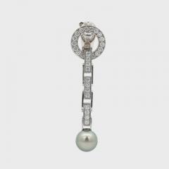  Cartier Cartier Agrafe Diamond Pearl Drop Earrings - 4707066