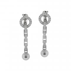  Cartier Cartier Agrafe Diamond Pearl Drop Earrings - 4708063