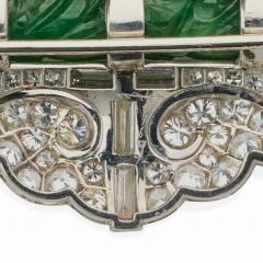  Cartier Cartier Art Deco Jadeite and Diamond Brooch - 3902363