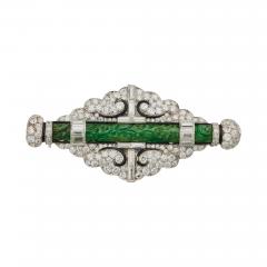  Cartier Cartier Art Deco Jadeite and Diamond Brooch - 3907809