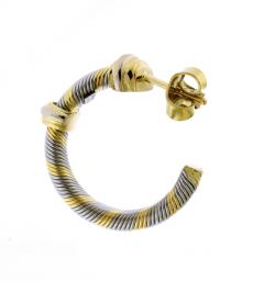  Cartier Cartier Cr oles Trinity Motif Hoop Earrings in 18K Gold Steel - 4175218