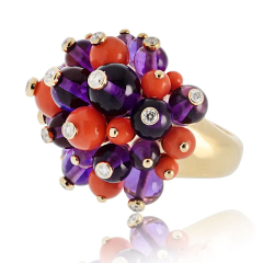  Cartier Cartier Delices de goa Amethyst Coral And Diamond Ring - 3992044