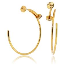  Cartier Cartier Juste Un Clou 18K Yellow Gold Hoop Diamond Tip Earrings - 4383130