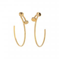  Cartier Cartier Juste Un Clou 18K Yellow Gold Hoop Diamond Tip Earrings - 4383908