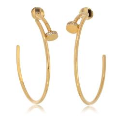  Cartier Cartier Juste Un Clou 18K Yellow Gold Hoop Diamond Tip Earrings - 4383936