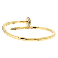  Cartier Cartier Juste Un Clou 18K Yellow Gold Pave Diamond Size 17 Bracelet - 3843479