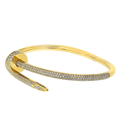  Cartier Cartier Juste Un Clou 18K Yellow Gold Pave Diamond Size 17 Bracelet - 3843490