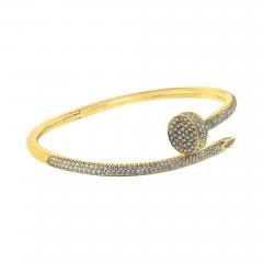  Cartier Cartier Juste Un Clou 18K Yellow Gold Pave Diamond Size 17 Bracelet - 3845604