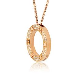  Cartier Cartier Love 18K Rose Gold Diamond Necklace - 4323124