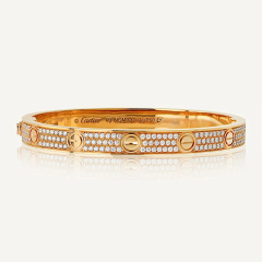  Cartier Cartier Love 18K Rose Gold Diamond Pave Size 19 Bracelet - 3950208