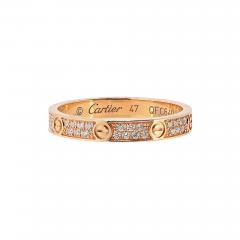  Cartier Cartier Love 18K Rose Gold Mini Pave Diamond Ring - 4383903