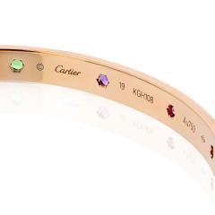  Cartier Cartier Love 18K Rose Gold Multicolored Gemstones Size 19 Bracelet - 4330653