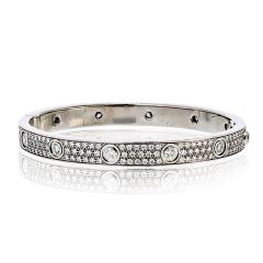  Cartier Cartier Love 18K White Gold 12 Diamonds Pave Size 17 Bracelet - 4254187
