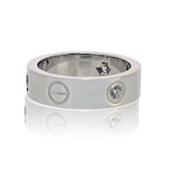  Cartier Cartier Love 18K White Gold 3 Diamond Ring - 4383920