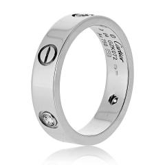  Cartier Cartier Love 18K White Gold 3 Diamond Ring - 4383092